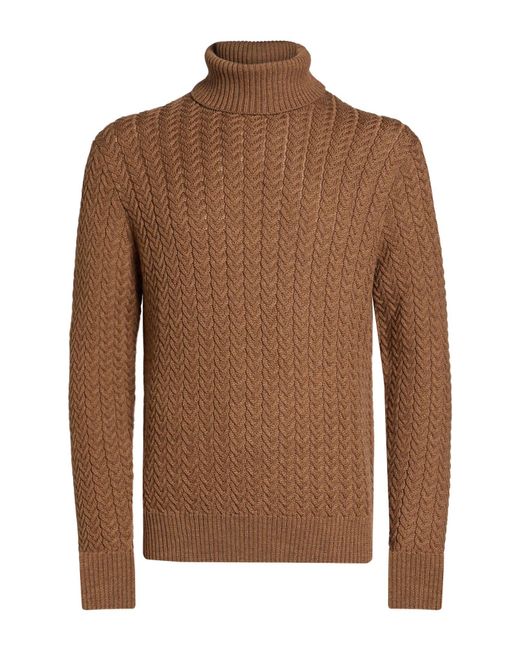 Zanone Brown Turtleneck for men