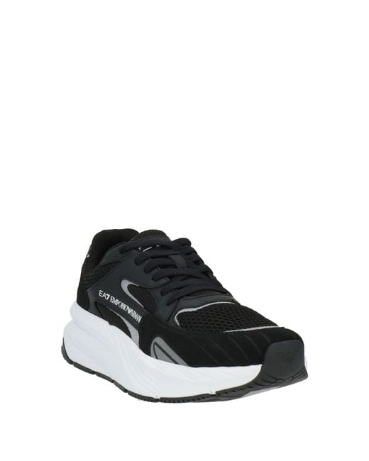Emporio Armani Black Sneakers Polyester, Polyurethane for men
