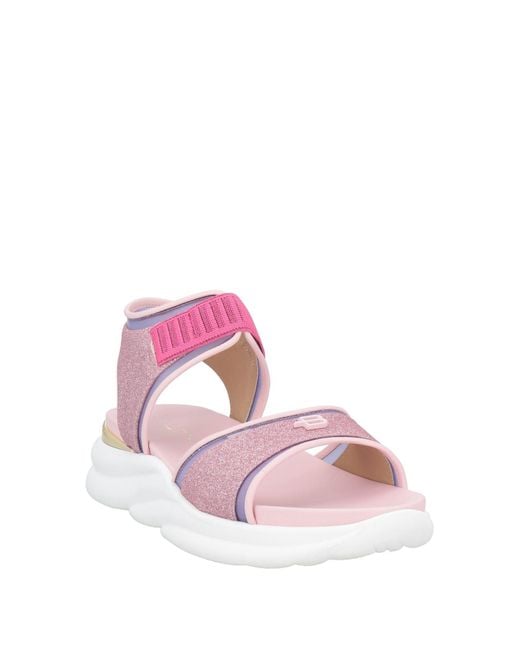 Baldinini Pink Sandals Leather, Textile Fibers, Plastic