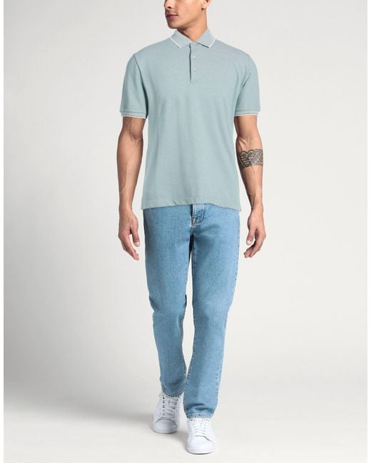 Canali Blue Polo Shirt Cotton for men