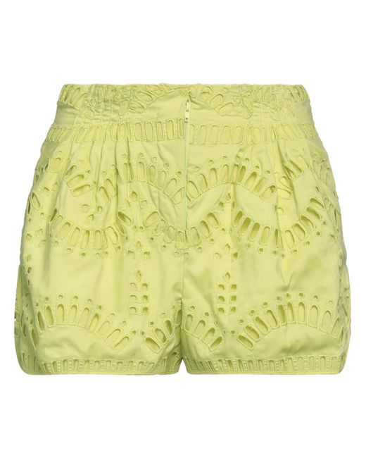 Charo Ruiz Yellow Lime Shorts & Bermuda Shorts Cotton, Polyester