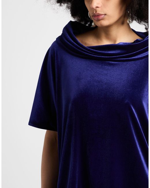 Gai Mattiolo Blue Top Polyester, Elastane