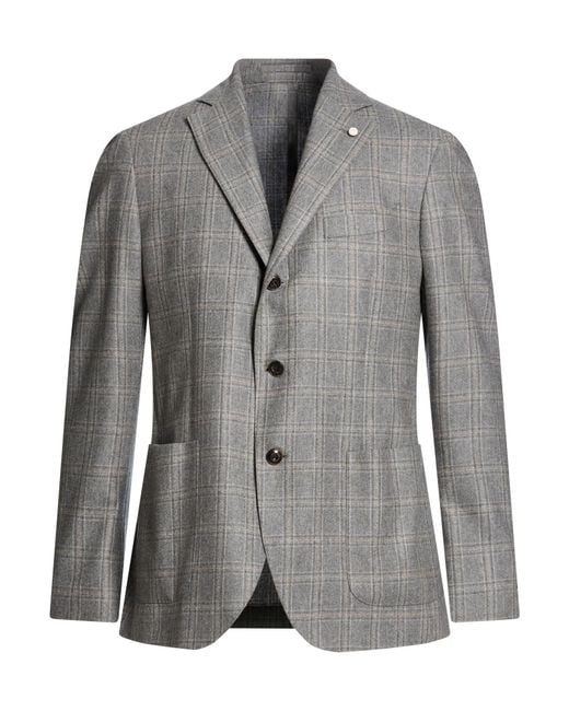 Luigi Bianchi Gray Blazer Wool for men