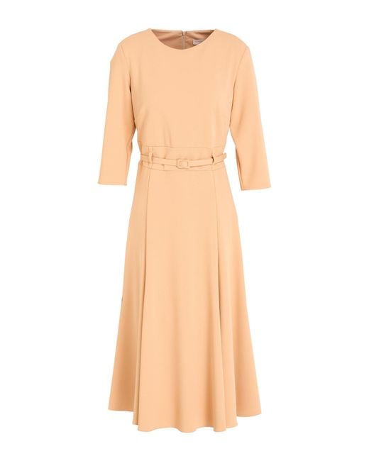Rinascimento Natural Sand Midi Dress Polyester, Elastane