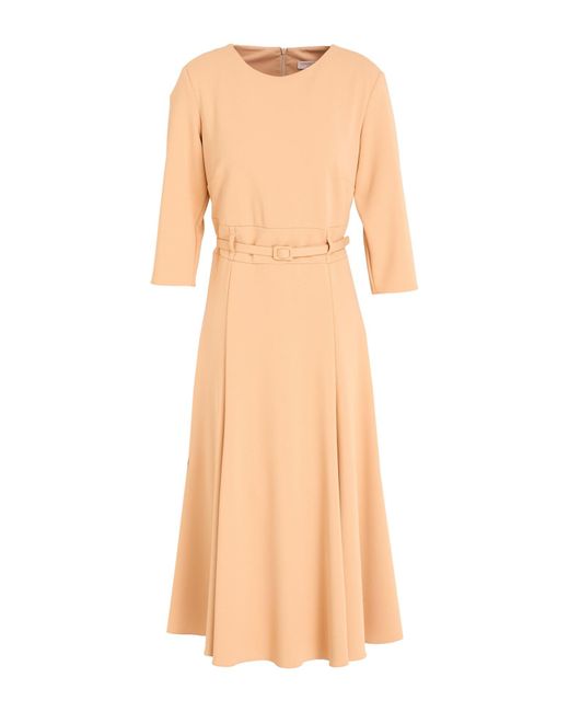 Rinascimento Natural Sand Midi Dress Polyester, Elastane