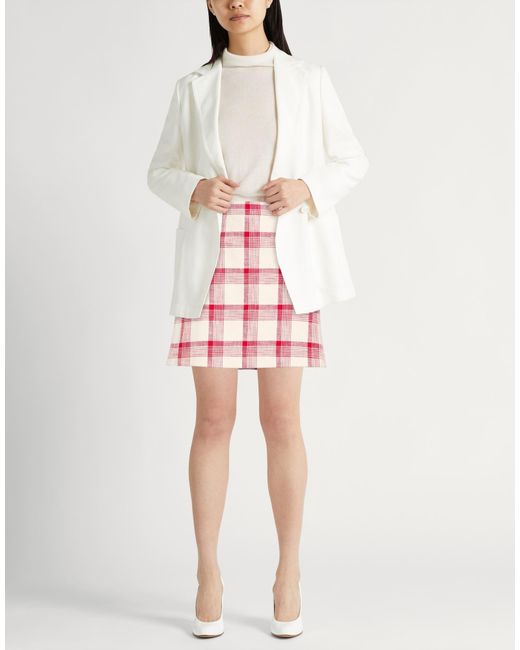Marella Red Mini Skirt Cotton, Polyester, Elastane