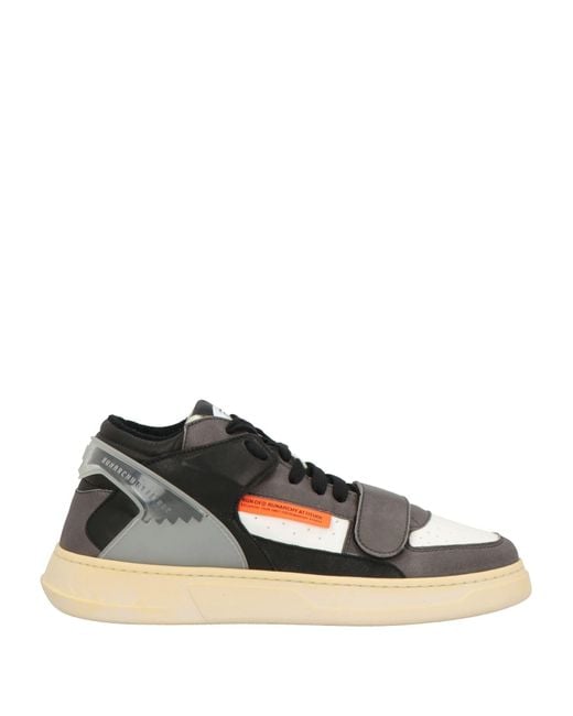 RUN OF Gray Charcoal Sneakers Leather for men