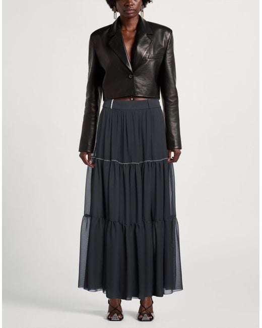 Peserico Blue Maxi Skirt Polyester