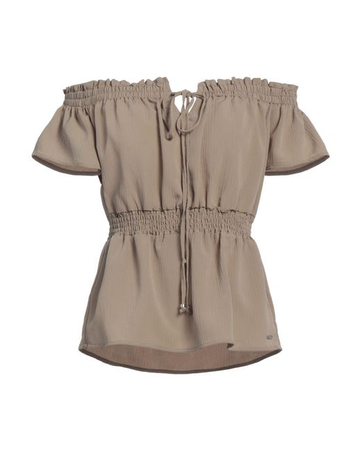 Guess White Khaki Top Polyester