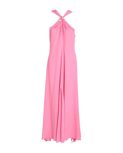 SIMONA CORSELLINI Pink Maxi Dress Polyester, Elastane