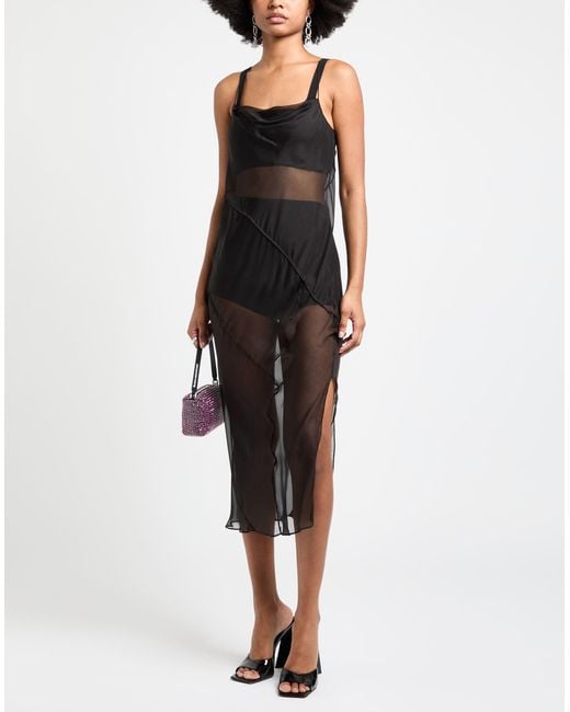 Patrizia Pepe Black Midi Dress Silk
