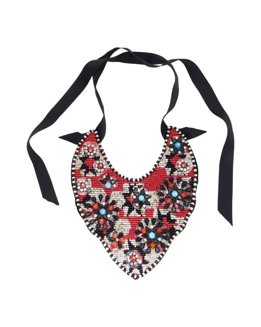 Maliparmi Red Necklace Textile Fibers