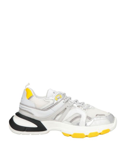 Serafini White Light Sneakers Leather, Textile Fibers