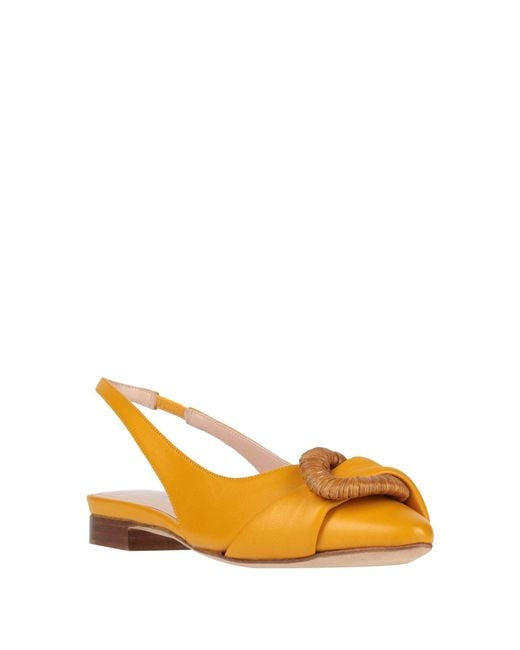 Rodo Orange Ballet Flats Leather