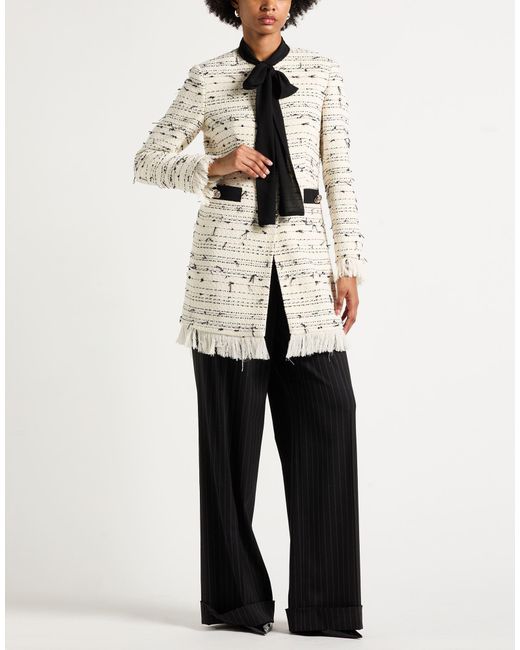 Liu Jo White Coat Cotton, Acrylic, Polyamide, Polyester