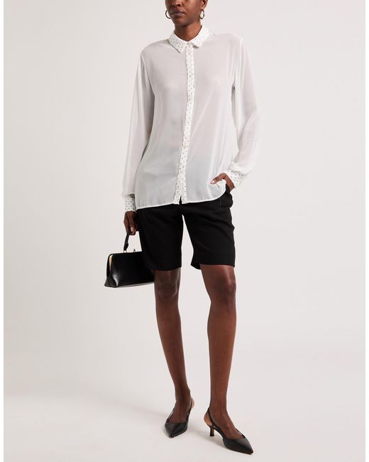 Gaelle Paris White Shirt Polyester, Elastane