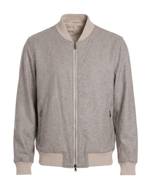 Barba Napoli Gray Jacket Cashmere, Elastane for men