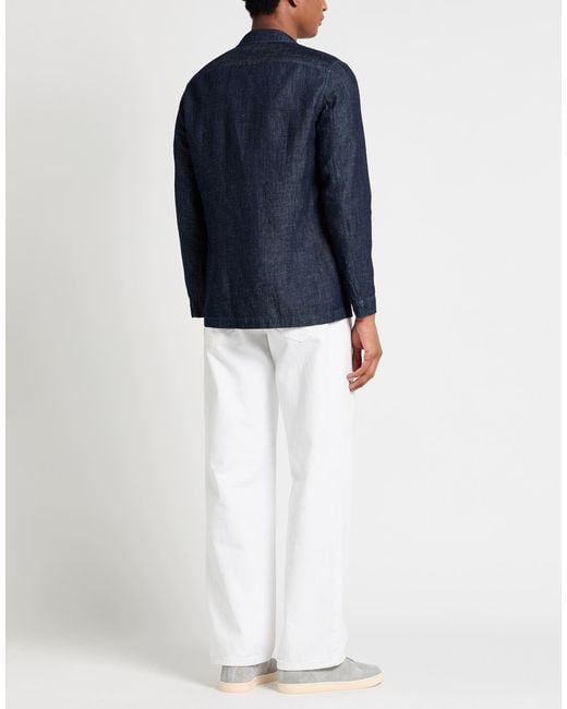 Lardini Blue Blazer Linen, Cotton for men