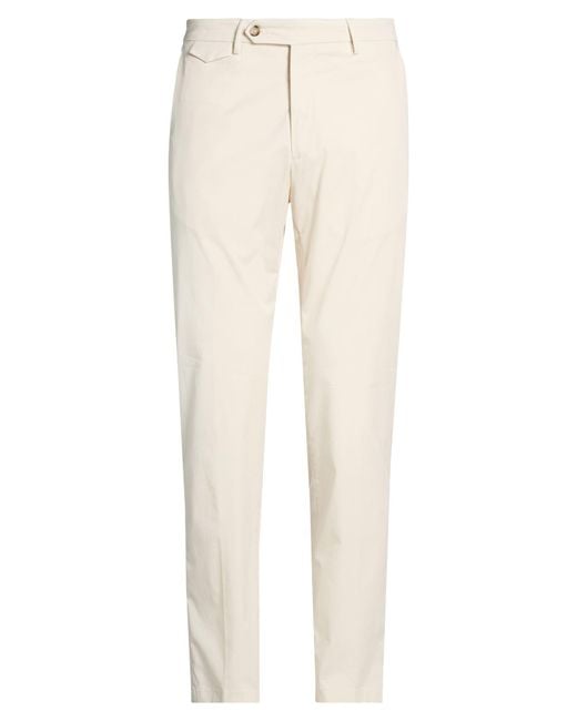 Paoloni Natural Sand Pants Cotton, Polyamide, Elastane for men