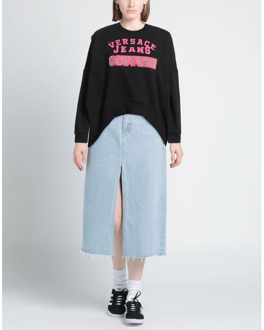 Versace Jeans Couture Black Sweatshirt Cotton, Elastane