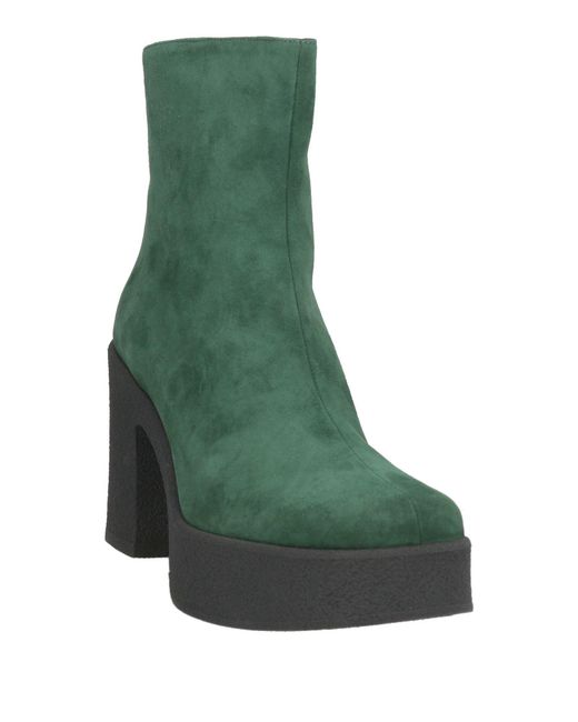 Pollini Green Ankle Boots