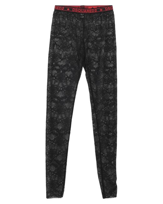DSquared² Black Leggings Polyamide, Textile Fibers, Elastane