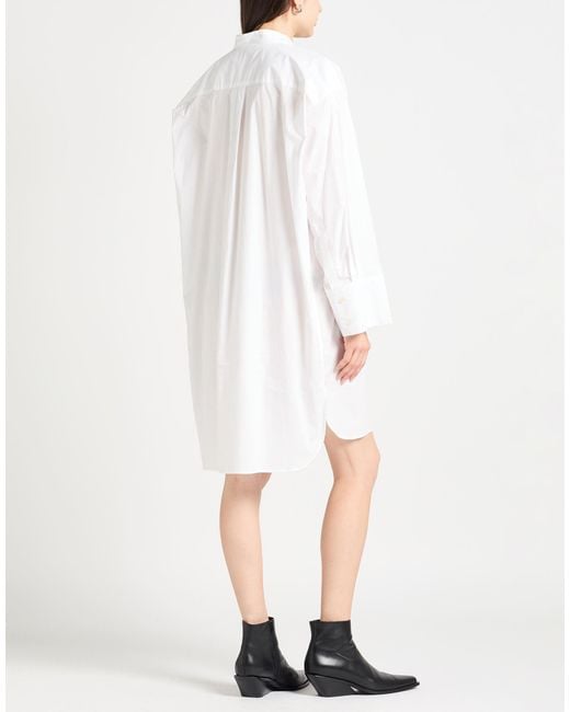 Acne White Mini Dress Cotton, Elastane