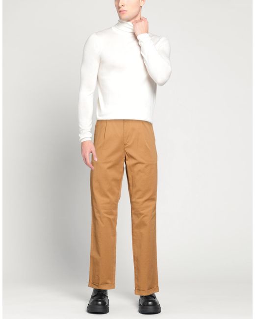 Tela Genova Natural Camel Pants Cotton, Elastane for men