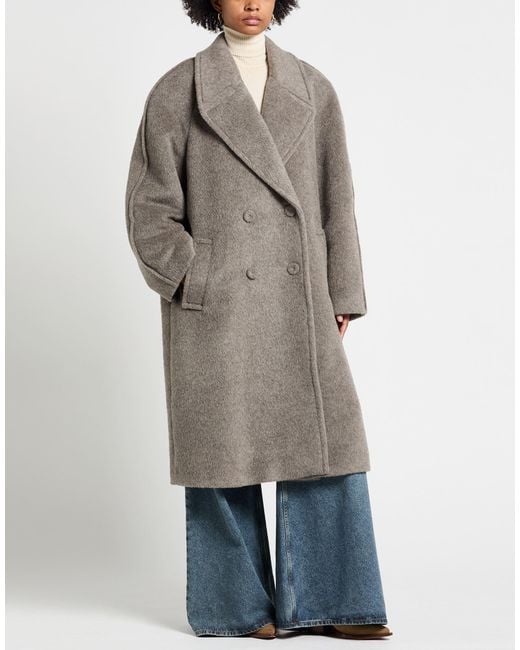 Acne Brown Coat Alpaca Wool, Nylon, Wool