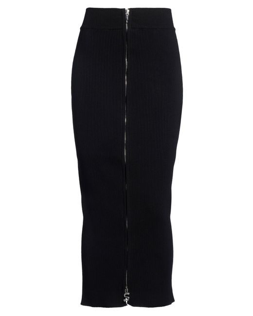 Sportmax Black Midi Skirt Viscose, Polyester, Polyamide, Elastane