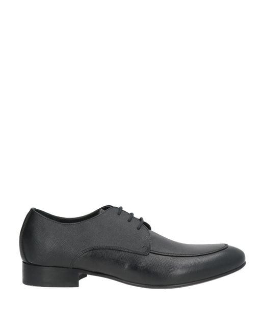 F.LLI CESETTI Gray Lace-Up Shoes Calfskin for men