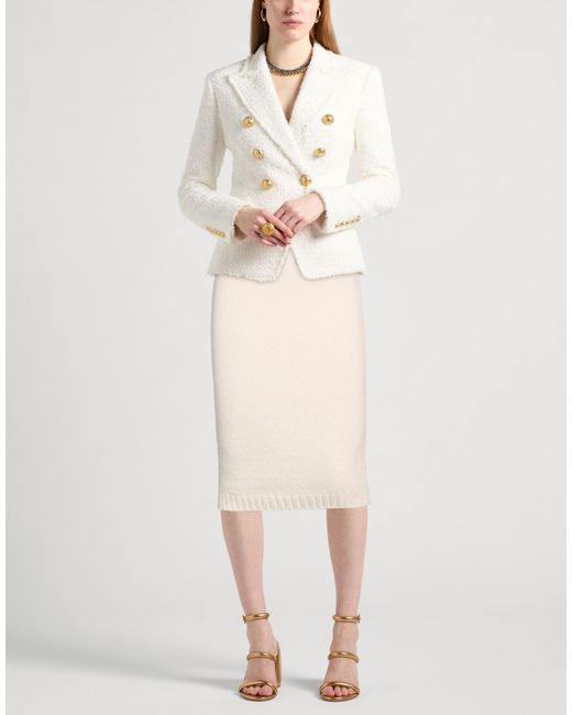 Tom Ford White Midi Skirt Polyamide, Wool, Cashmere, Elastane