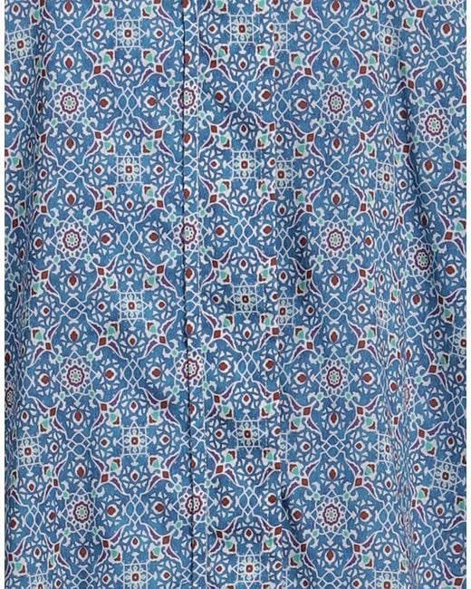 Fedeli Blue Midi Dress Cotton, Elastane