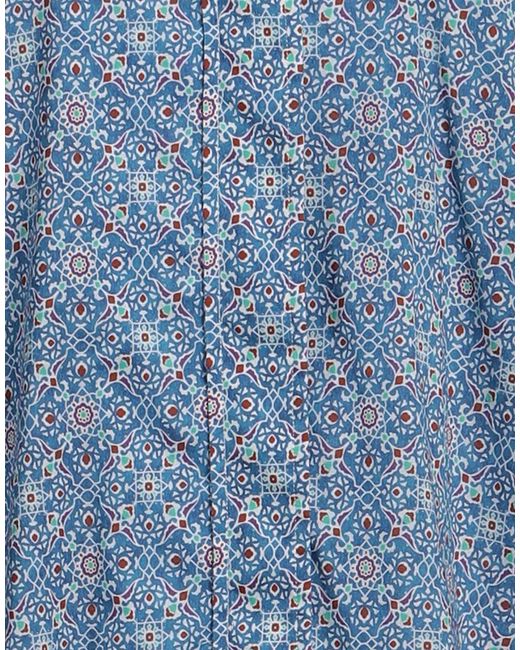 Fedeli Blue Midi Dress Cotton, Elastane