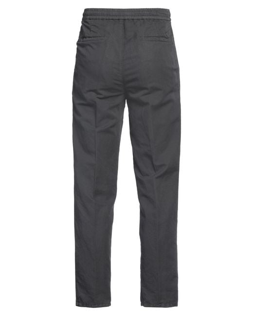 Brunello Cucinelli Gray Pants Linen, Cotton for men
