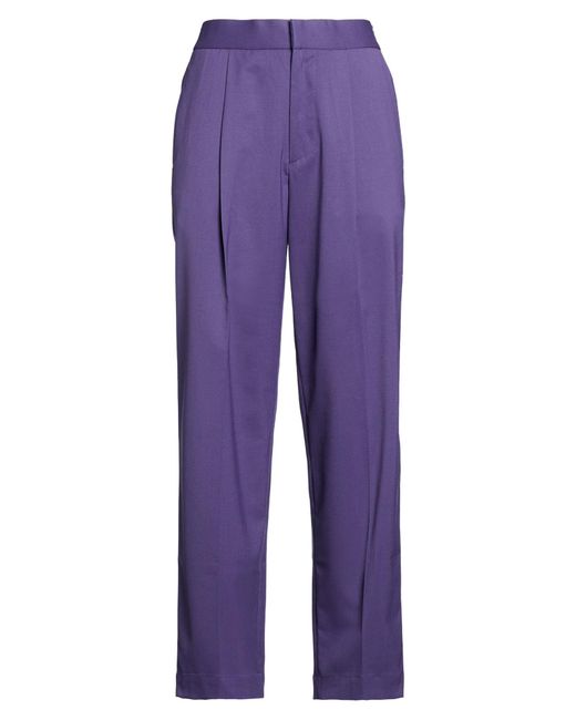Bonsai Purple Pants Polyester, Virgin Wool, Elastane