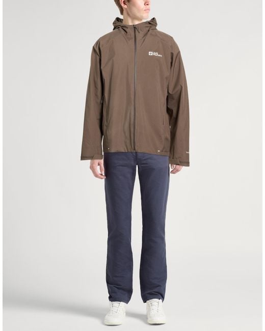 Jack Wolfskin Brown Khaki Jacket Polyester for men