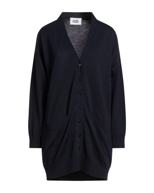 Alpha Studio Blue Midnight Cardigan Merino Wool