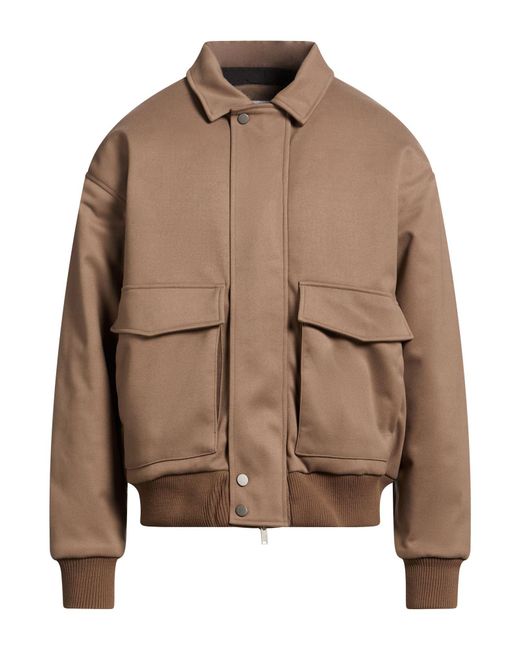 WOC WRITING ON COVER Brown Jacket Polyester for men