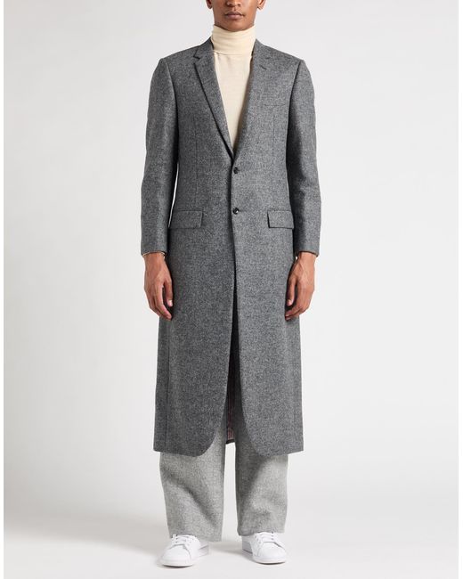 Thom Browne Gray Coat Wool for men
