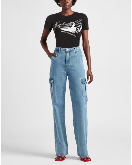 Versace Jeans Couture Black T-Shirt Cotton, Elastane