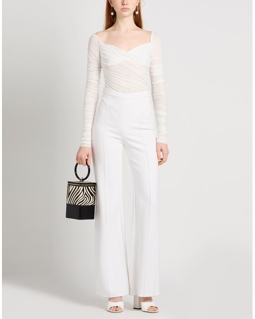 Mugler White Bodysuit Polyamide, Elastane