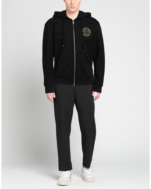 Versace Jeans Couture Black Sweatshirt Cotton, Elastane for men