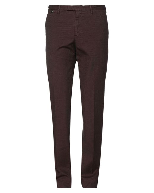 PT Torino Brown Pants Cotton, Elastane for men