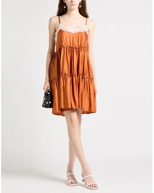 Rebel Queen Orange Mini Dress Viscose