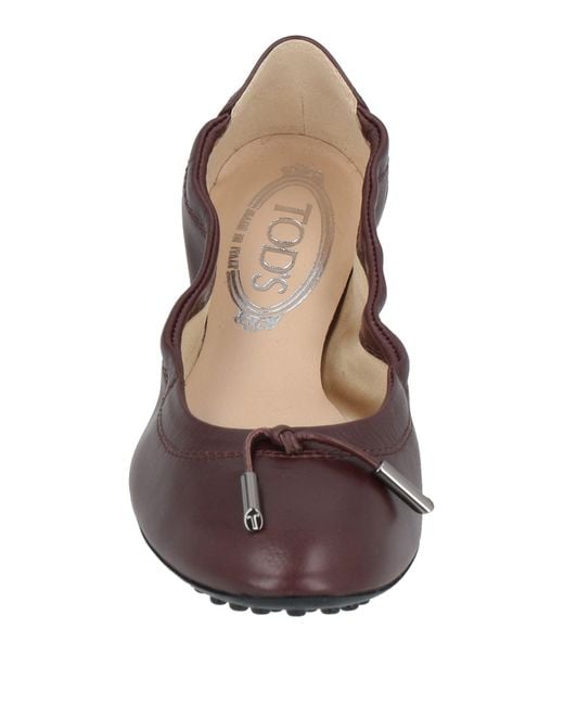Tod's Brown Ballet Flats Leather