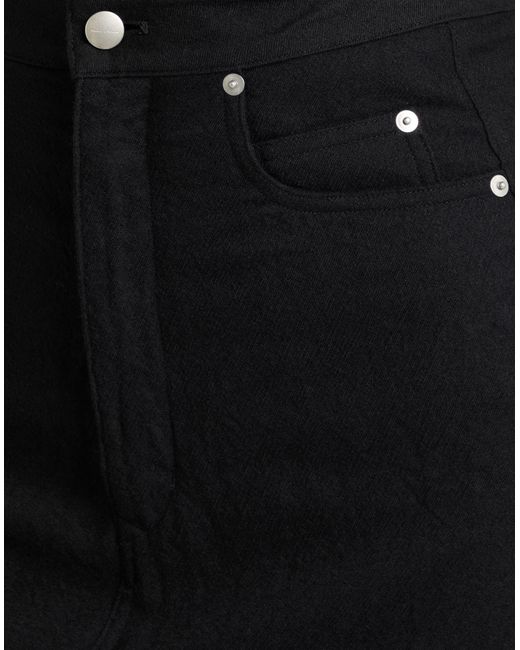 Rick Owens Black Midi Skirt Virgin Wool