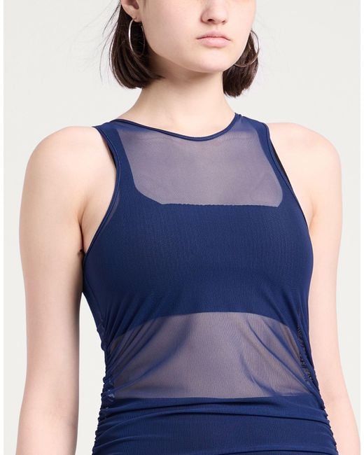 Collina Strada Blue Mini Dress Nylon, Elastane