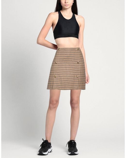 Twinset Natural Sand Mini Skirt Wool, Polyester, Viscose, Elastane