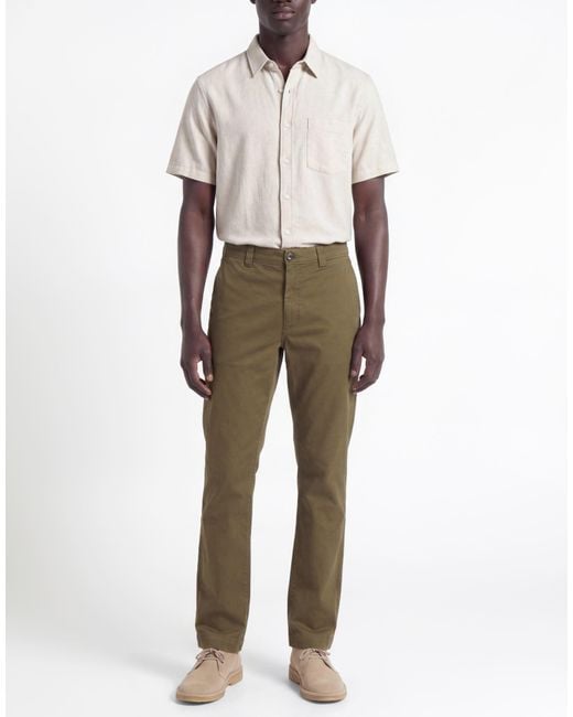Woolrich Green Military Pants Cotton, Elastane for men